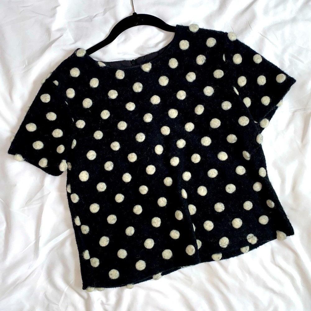 Anthropologie Wool Polka Dot Sweater T-Shirt